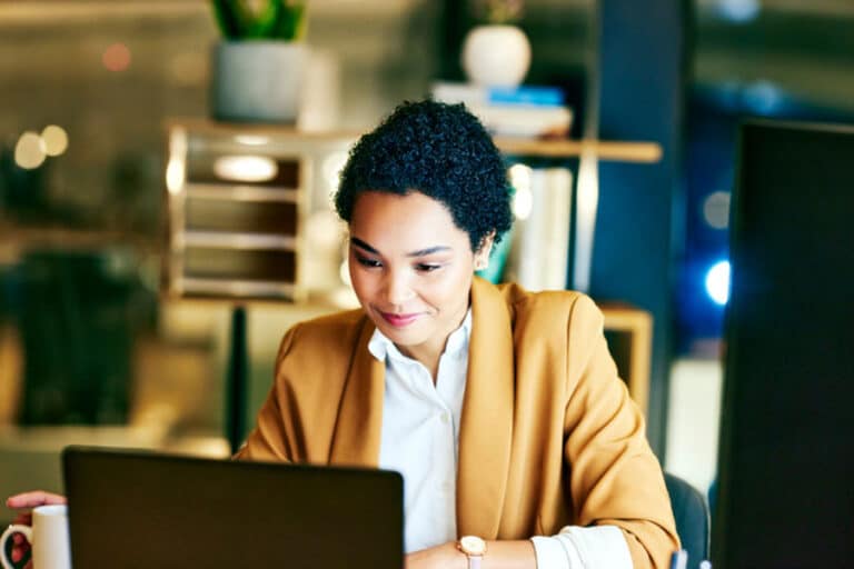 Woman at Laptop Working