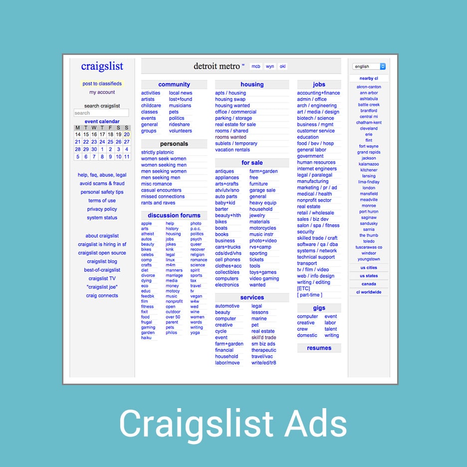 Craigslist Ads Detroit Marketing (586) 4311300